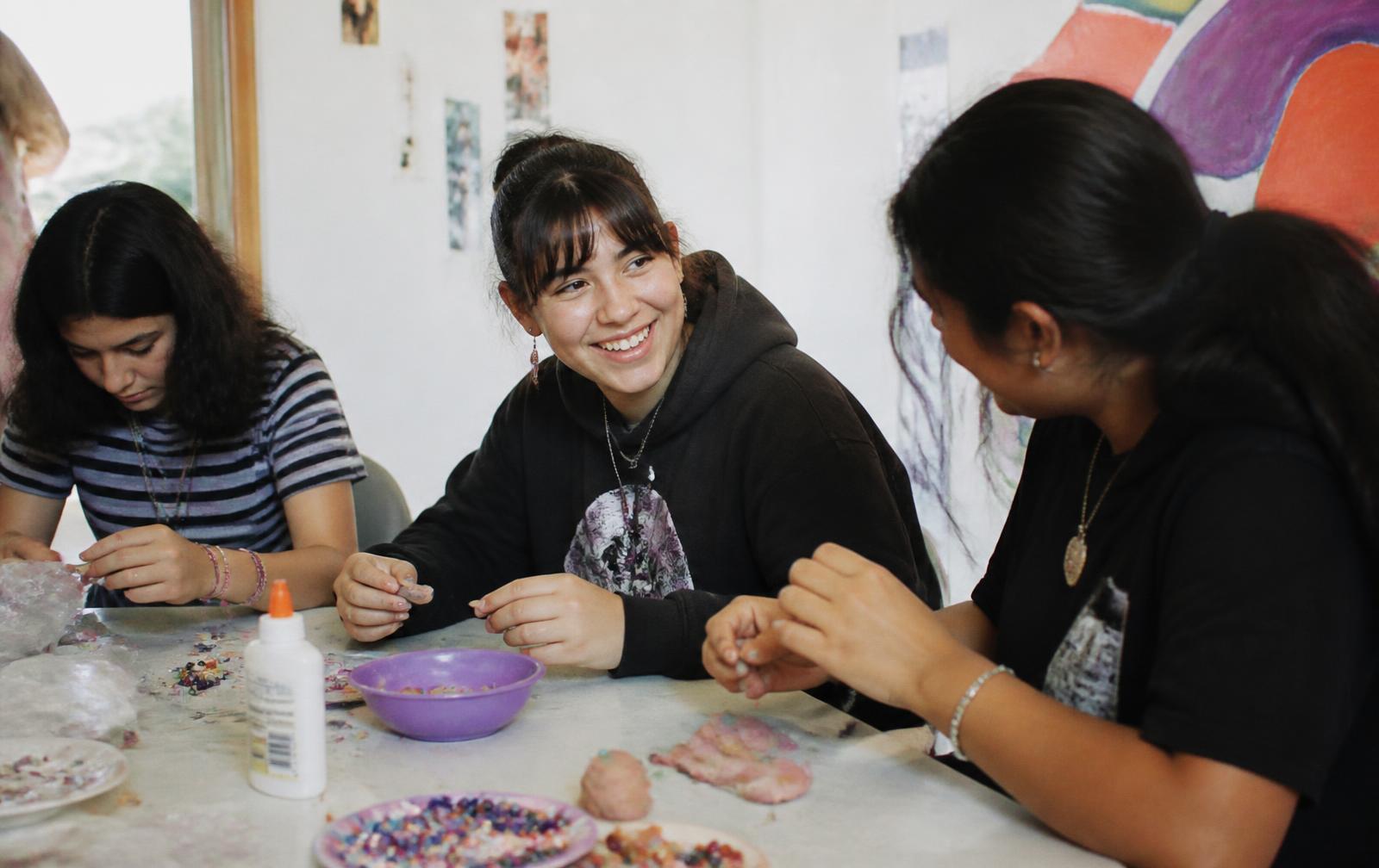 Teens taking part in the The Maker Studio workshop